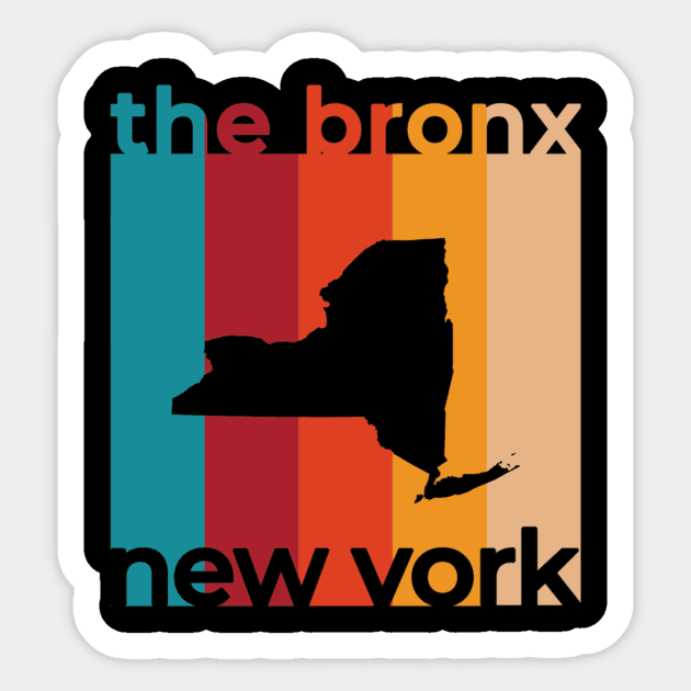 The Bronx New York Souvenirs City NY Retro Cutout Sticker by HandMadingGift
